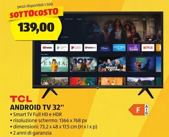ALDI TCL ANDROID TV 32" offerta