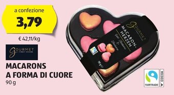 ALDI GOURMET MACARONS A FORMA DI CUORE 90 g offerta