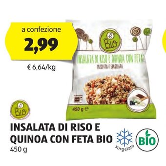ALDI INSALATA DI RISO E QUINOA CON FETA BIO 450 g offerta