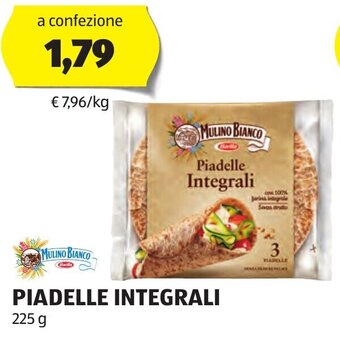ALDI MULINO BIANCO PIADELLE INTEGRALI 225 g offerta