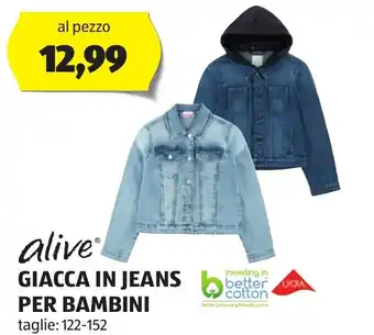 ALDI alive GIACCA IN JEANS PER BAMBINI offerta