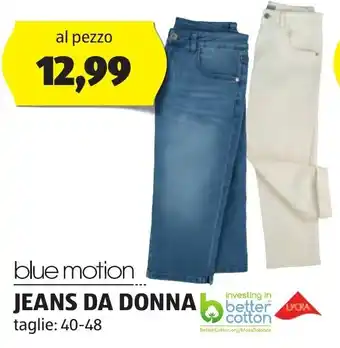 ALDI blue motion JEANS DA DONNA offerta