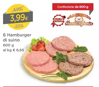 DPiù 6 Hamburger di suino 600g offerta