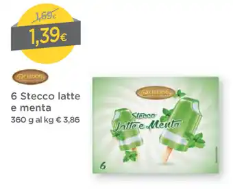 DPiù Delador 6 Stecco latte e menta 360g offerta