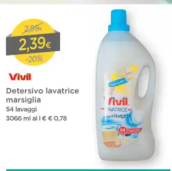DPiù Vivil Detersivo lavatrice 3066ml offerta