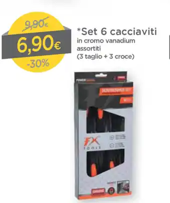 Set 6 cacciaviti 3 taglio + 3 croce