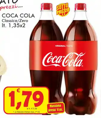 Paghi Poco Coca Cola Classico/Zero 1lt,35x2 offerta