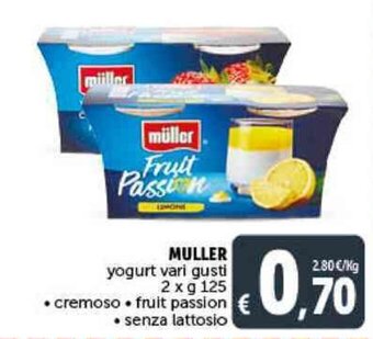 Deco Supermercati MULLER yogurt vari gusti 2 x g 125 offerta