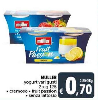 Deco Supermercati müller yogurt vari gusti 2 x g 125 offerta