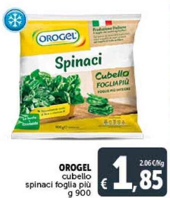 Deco Supermercati OROGEL cubello spinaci foglia più g 900 offerta