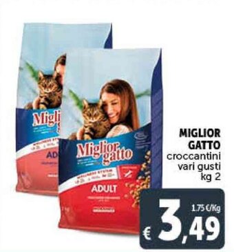 Deco Supermercati MIGLIOR GATTO croccantini vari gusti kg 2 offerta