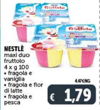 Deco Supermercati NESTLÈ maxi duo fruttolo 4 x g 100 offerta