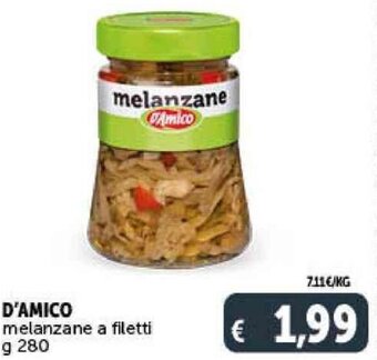 Deco Supermercati D'AMICO melanzane a filetti g 280 offerta