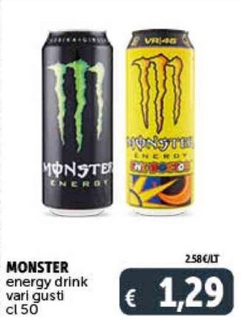 Deco Supermercati MONSTER energy drink vari gusti cl 50 offerta