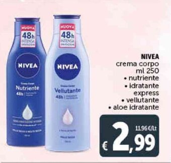 Deco Supermercati NIVEA crema corpo ml 250 offerta