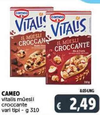 Deco Supermercati CAMEO vitalis muesli croccante vari tipi - g 310 offerta