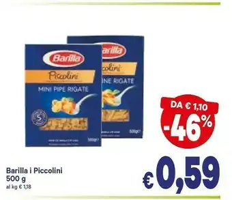 A&O Barilla Piccolini Mini Pipe Rigate 500 G(ml) offerta