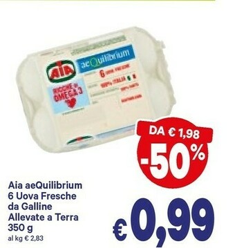 A&O Aia Aequilibrium 6 Uova Fresche Italiane Da Galline Allevate A Terra offerta