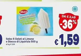 A&O Selex Gelato Limonello Al Limone Su Stecca Di Liquirizia 500 G(ml) offerta