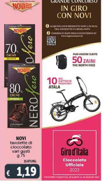 Deco Supermercati NOVI tavolette di cioccolato vari gusti g 75 offerta