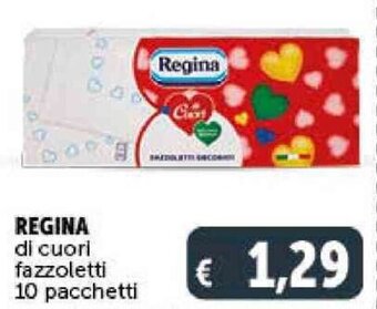 Deco Supermercati REGINA di cuori fazzoletti 10 pacchetti offerta