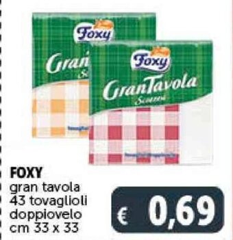 Deco Supermercati Foxy gran tavola 143 tovaglioli doppiovelo cm 33 x 33 offerta