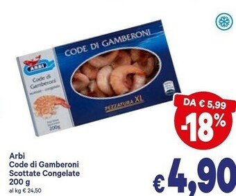 A&O Arbi Code Di Gamberoni Scottate Congelate offerta