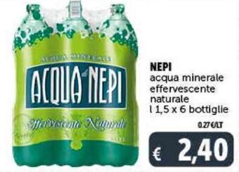 Deco Supermercati NEPI acqua minerale effervescente naturale l1,5 x 6 bottiglie offerta