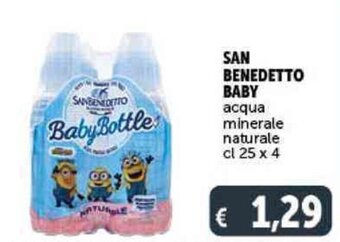 Deco Supermercati SAN BENEDETTO BABY acqua minerale naturale cl 25 x 4 offerta