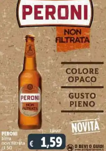 Deco Supermercati PERONI birra non filtrata cl 50 offerta