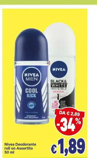 A&O Nivea Cool Kick Roll-On Uomo Deodorante Roll-on 50 Ml offerta
