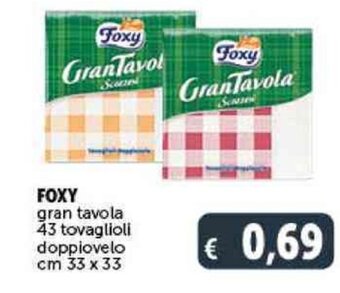 Deco Supermercati FOXY gran tavola 43 tovaglioli doppiovelo cm 33 x 33 offerta