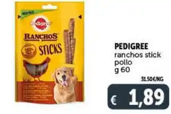 Deco Supermercati PEDIGREE ranchos stick pollo g 60 offerta