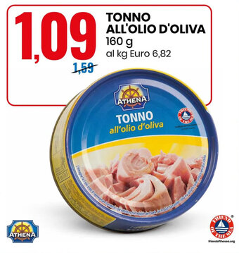 Eurospin TONNO ALL'OLIO D'OLIVA 160 g offerta