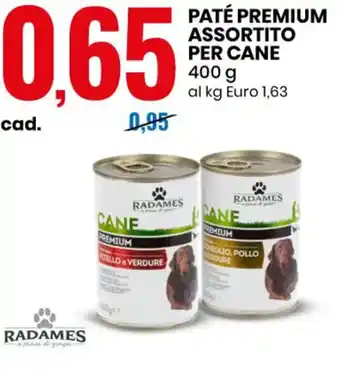 Eurospin RADAMES PATÉ PREMIUM ASSORTITO PER CANE 400 g offerta
