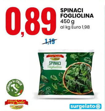 Eurospin SPINACI FOGLIOLINA 450 g offerta