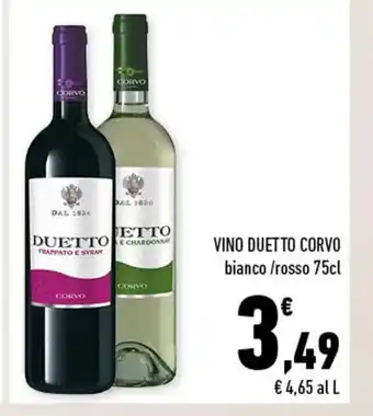 Conad Superstore VINO DUETTO CORVO bianco /rosso 75cl offerta