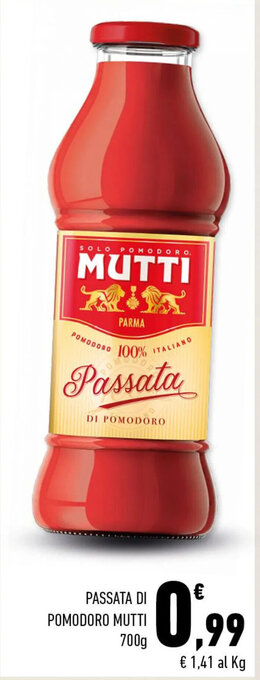Conad Superstore PASSATA DI POMODORO MUTTI 700g offerta
