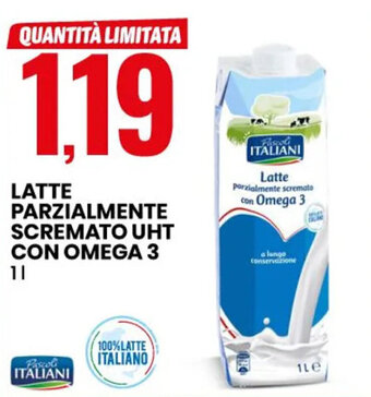 Eurospin LATTE PARZIALMENTE SCREMATO UHT CON OMEGA 3 1 l offerta