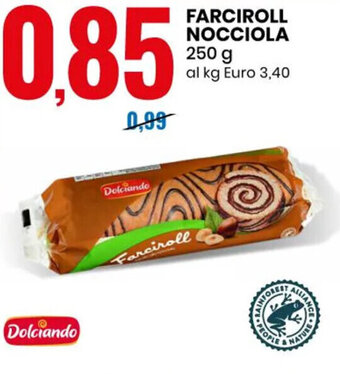 Eurospin DOLCIANDO FARCIROLL NOCCIOLA 250 g offerta