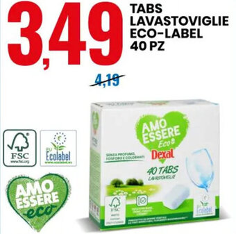 Eurospin TABS LAVASTOVIGLIE ECO-LABEL 40 PZ offerta