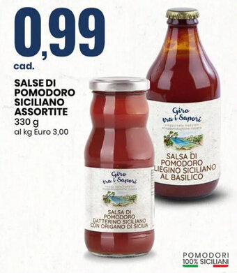 Eurospin SALSE DI POMODORO SICILIANO ASSORTITE 330 g offerta