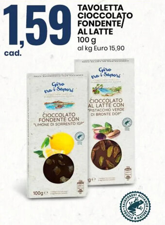 Eurospin TAVOLETTA CIOCCOLATO FONDENTE AL LATTE 100 g offerta
