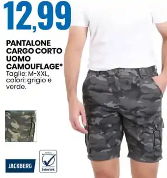 Eurospin JACKBERG PANTALONE CARGO CORTO UOMO CAMOUFLAGE* Taglie: M-XXL offerta