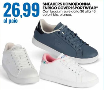 Eurospin SNEAKERS UOMO/DONNA ENRICO COVERI SPORTWEAR* misure dalla 36 alla 46 offerta