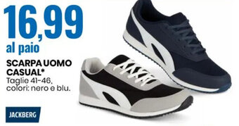 Eurospin JACKBERG SCARPA UOMO CASUAL* Taglie 41-46, offerta