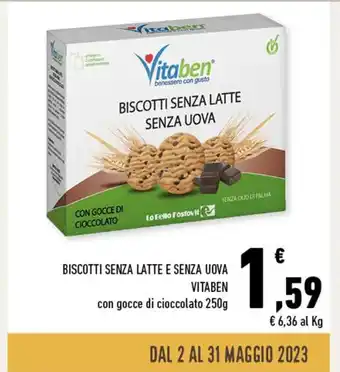 Conad Superstore BISCOTTI SENZA LATTE SENZA UOVA Vitaben offerta