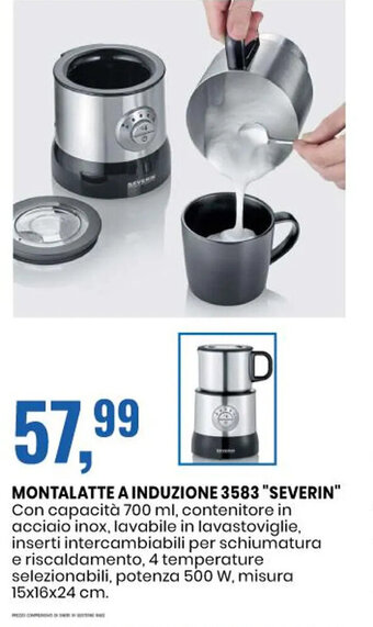 Eurospin MONTALATTE A INDUZIONE 3583 "SEVERIN" misura 15x16x24 cm. offerta