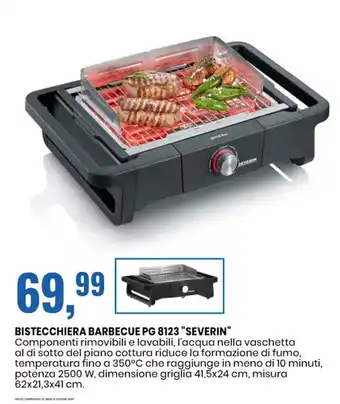 Eurospin BISTECCHIERA BARBECUE PG 8123 "SEVERIN" dimensione griglia 41,5x24 cm, misura 62x21,3x41 cm. offerta