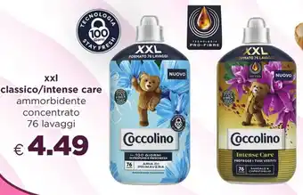 Acqua & Sapone Coccolino XXL classico/intense care 76 lavaggi offerta